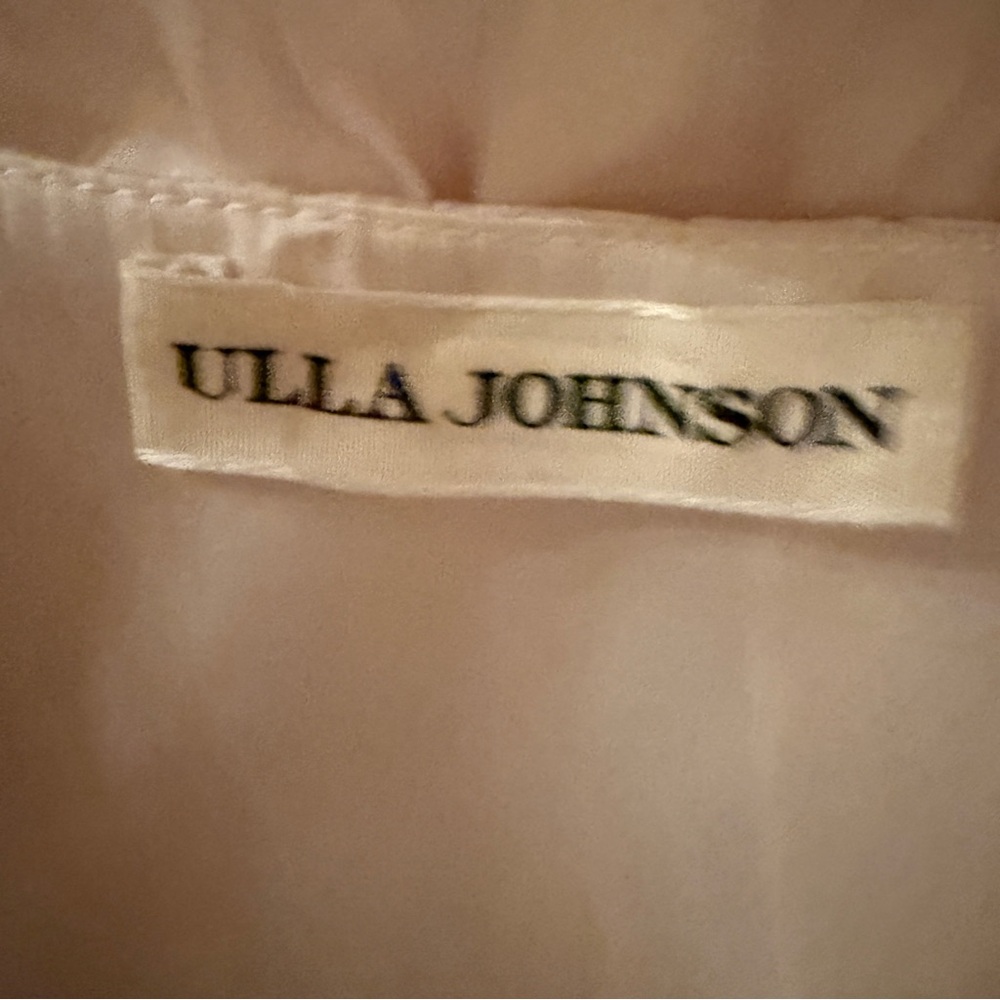 Ulla Johnson Amal Ivory Silky Ruffle Long Sleeve Wrap Top Boho Mini Dress Sz 8‎ - Picture 8 of 16